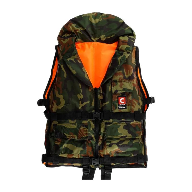 Жилет спасательный Comfort Hunter 2-х сторонний 80-120 кг оранжевый