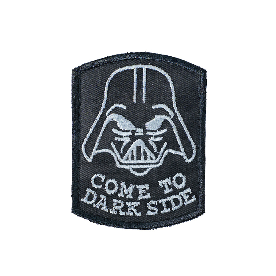 Патч шеврон с вышивкой для одежды на липучке COME TO DARK SIDE черный