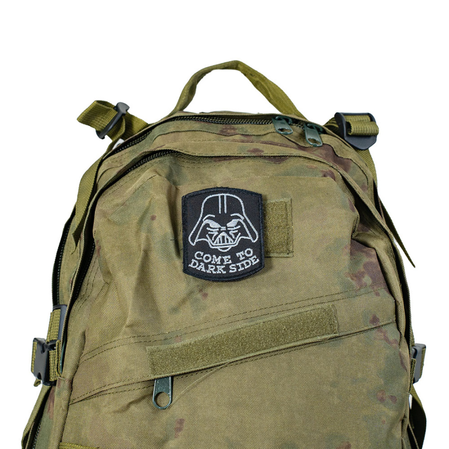 Патч шеврон с вышивкой для одежды на липучке COME TO DARK SIDE черный