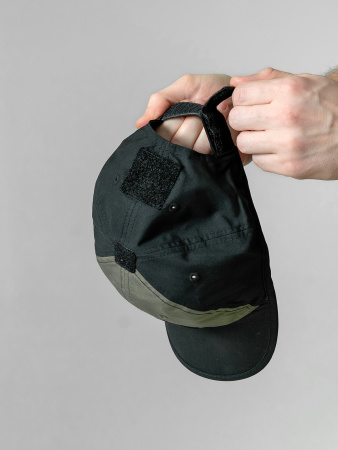 Бейсболка Helikon Logo, PolyCotton Ripstop, Black/Olive Green