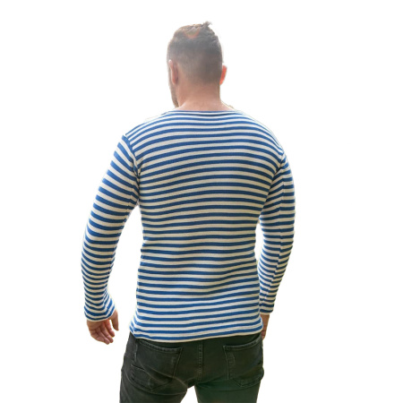 Тельняшка двойной вязки, хлопок, голубая