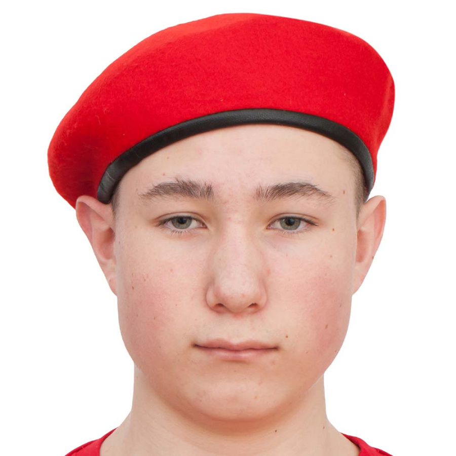 Берет Юнармии, фетр, красный 2