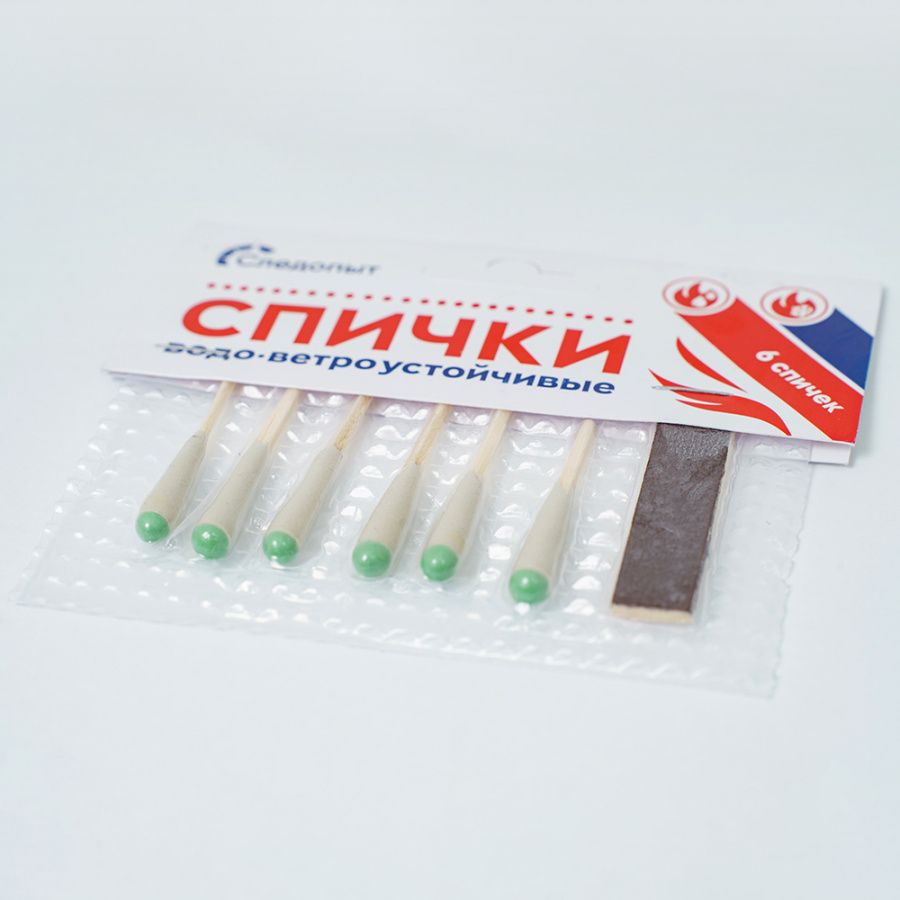 Спички Следопыт водо-ветроустойчивые 4,2 см, 6 шт