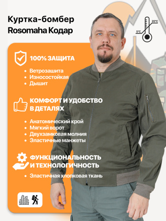 Куртка-бомбер Кодар, хаки